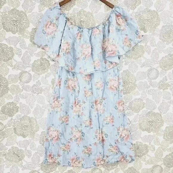 Philosophy Dresses & Skirts - Philosophy Ruffle Floral Printed Mini Dress L Unlined